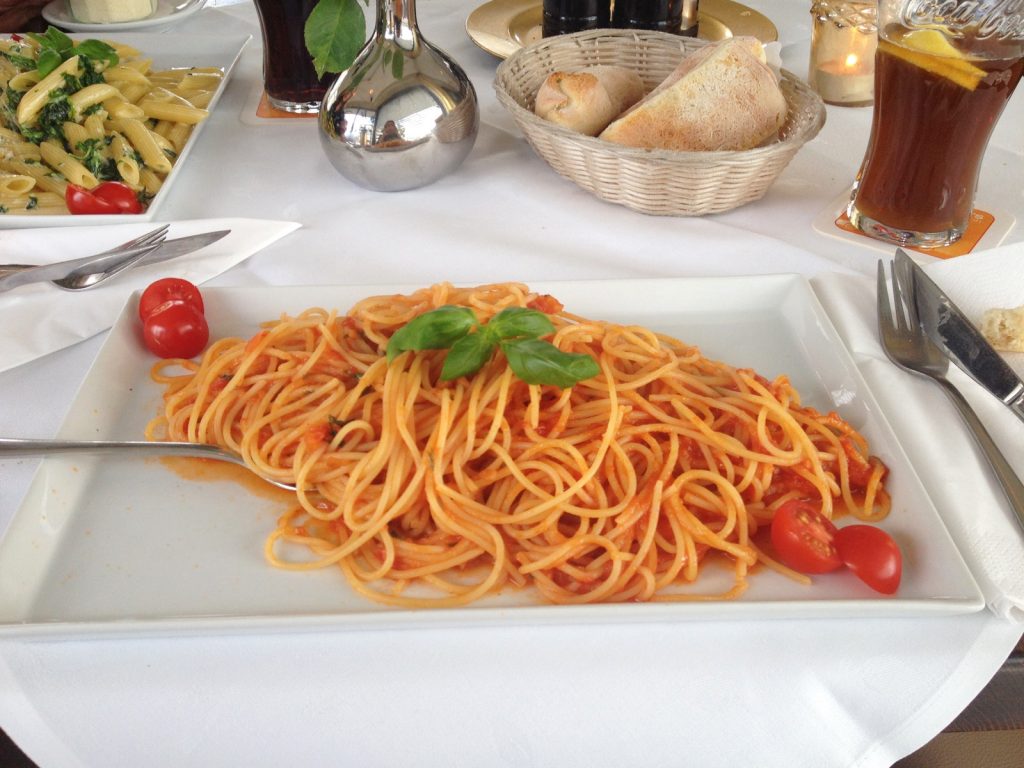 Spaghetti Napoli at Ristorante Credo in Friedrichshafen