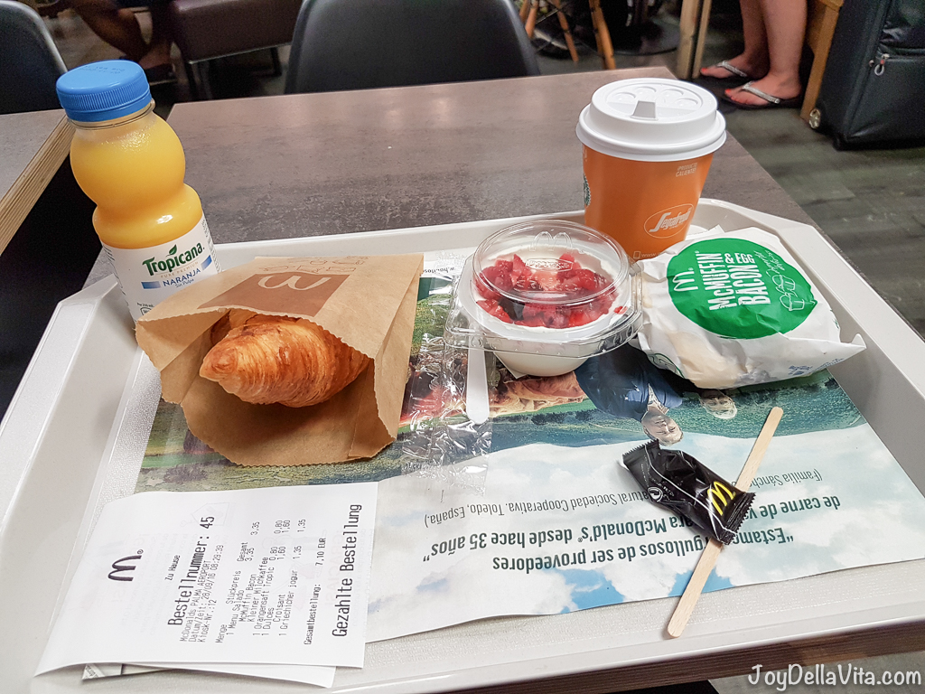 Breakfast at McDonalds Spain Palma Airport JoyDellaVita