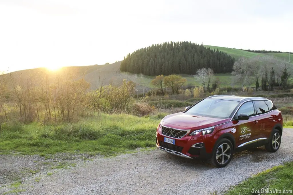 Catching the Sunset with a Peugeot 3008 GT-Line around Castelfalfi in Tuscany