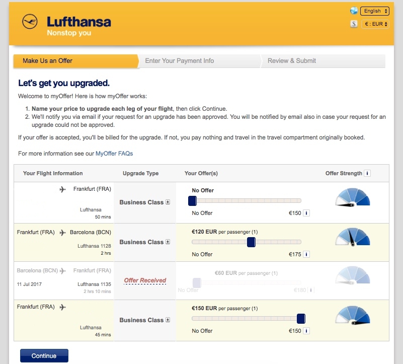 Lufthansa myOffer BusinessClass JoyDellaVita