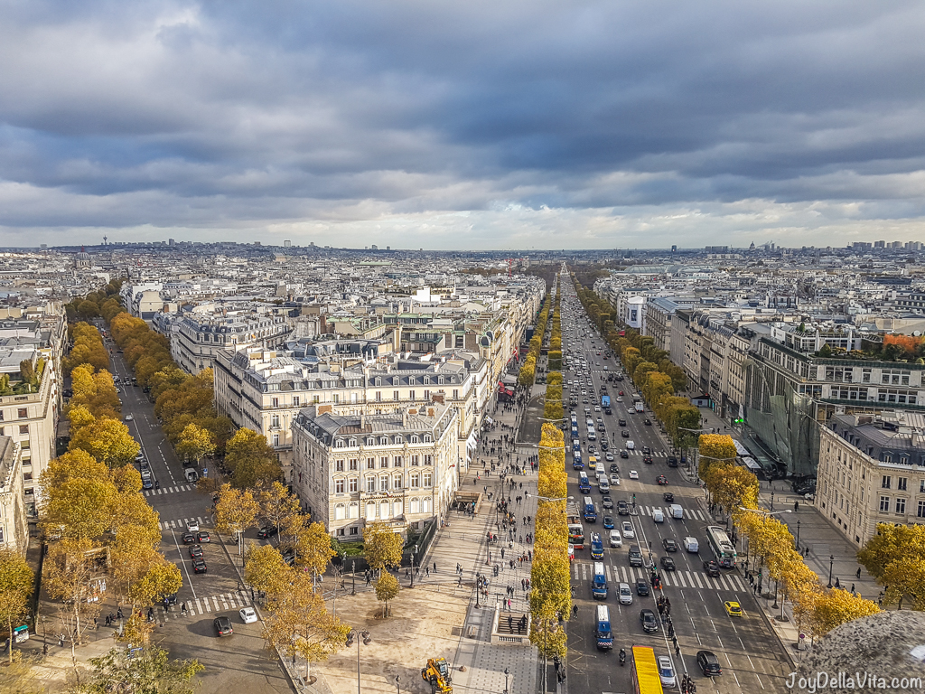 View from Arc de Triomphe Paris at Place Charles de Gaulle