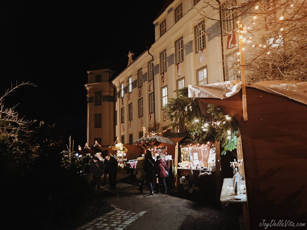 Visiting a traditional German Christmas Market by the Castle in Tettnang near Lake Constance