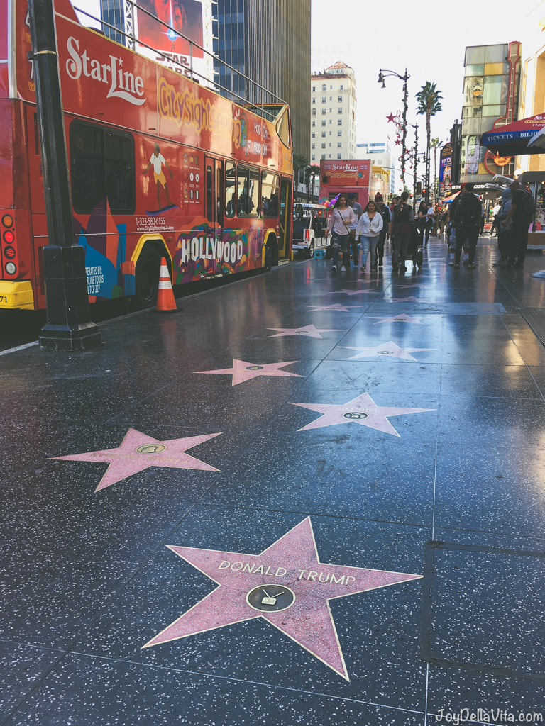 Walking Walk of Fame Hollywood Boulevard Los Angeles Tourist