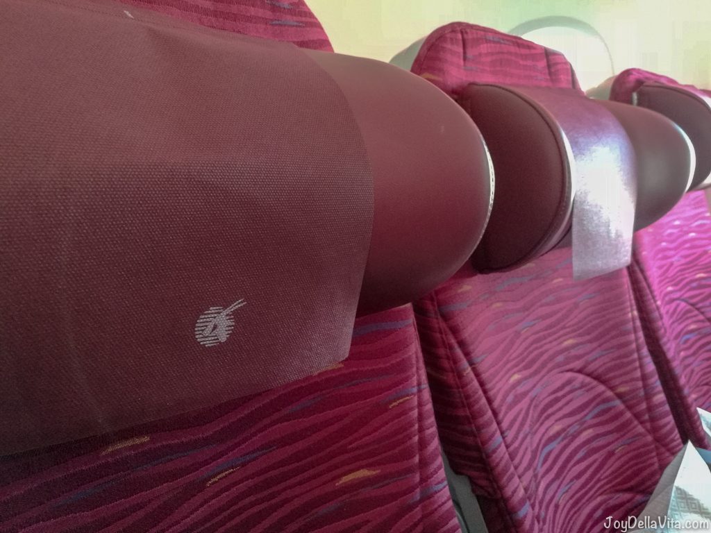super comfortable Qatar Airways Boeing 787 Dreamliner Economy Class headrests