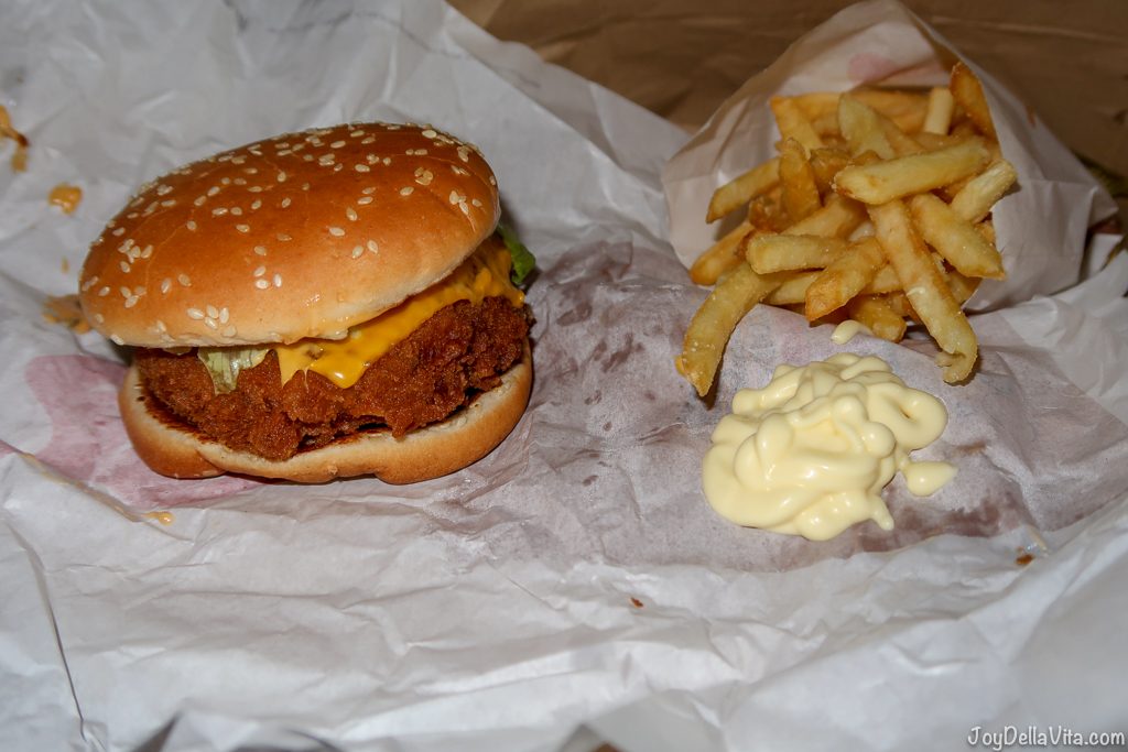 Burger King Veggie Country Burger with Fries Sauce and Burger King French Fries