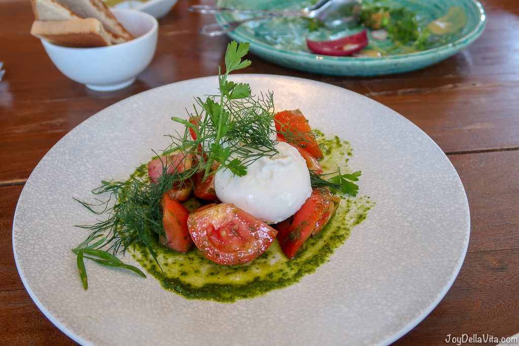 Fresh Mozzarella, New Season Tomatoes, Rocket, Basil Pesto Pialligo Estate Canberra