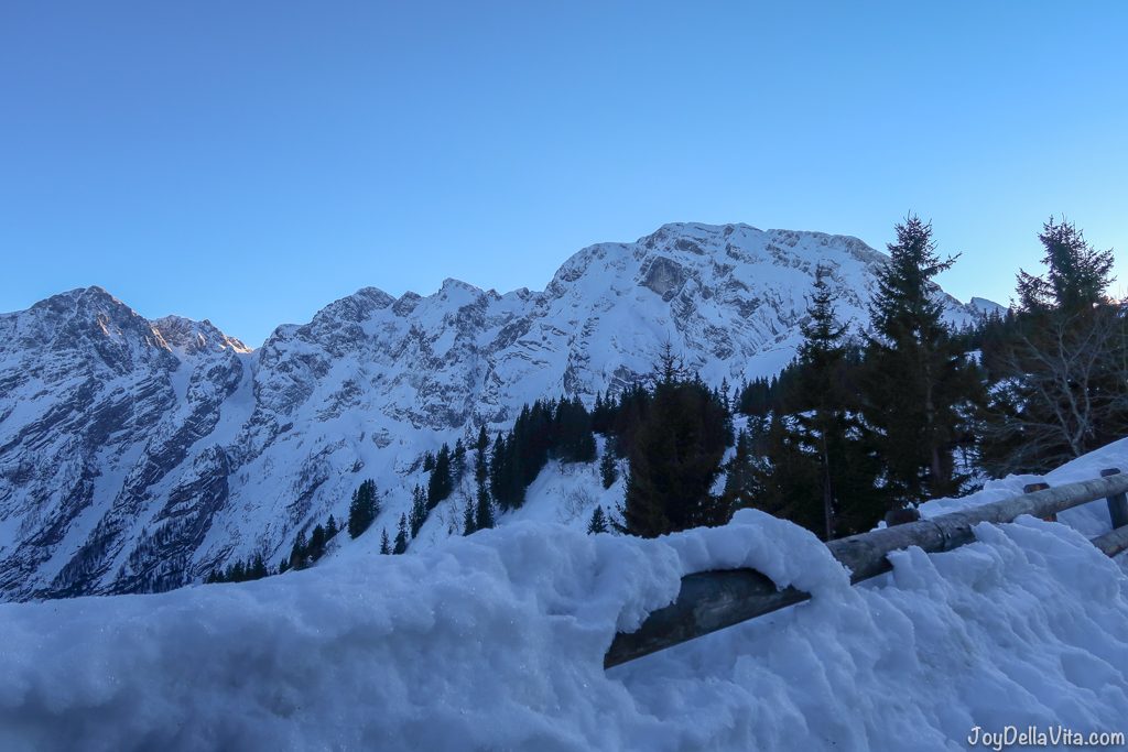 Rossfeld Panoramastrasse Berchtesgaden Winter sunset Travel Blog