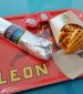 Vegan Falafel Wrap & Baked Fries – LEON Heathrow London Airport Restaurant