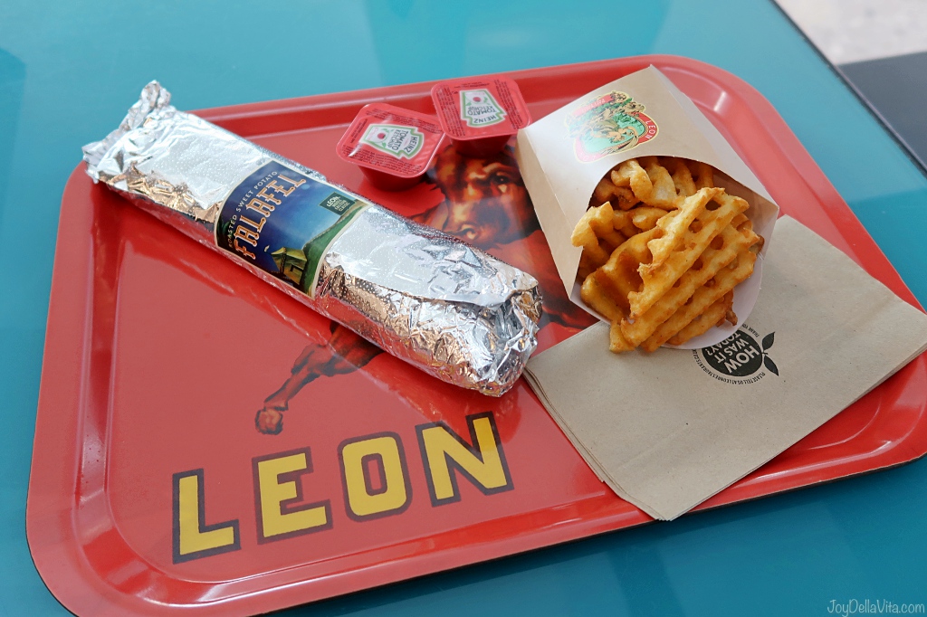 Falafel Wrap Baked Fries Leon Restaurant London Heathrow Airport