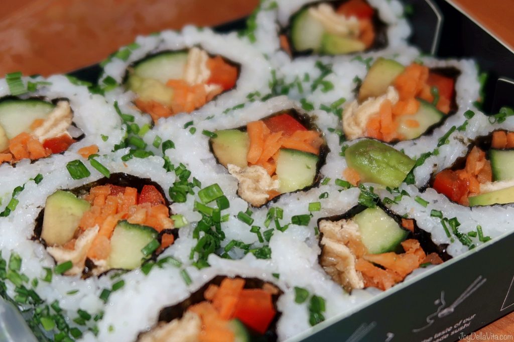 yum! Vegan Veggie roll set Sushi by Wasabi UK London 