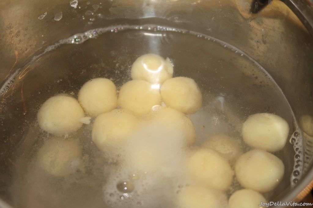 simmering water, the gnocchi are ready once they flood to the top