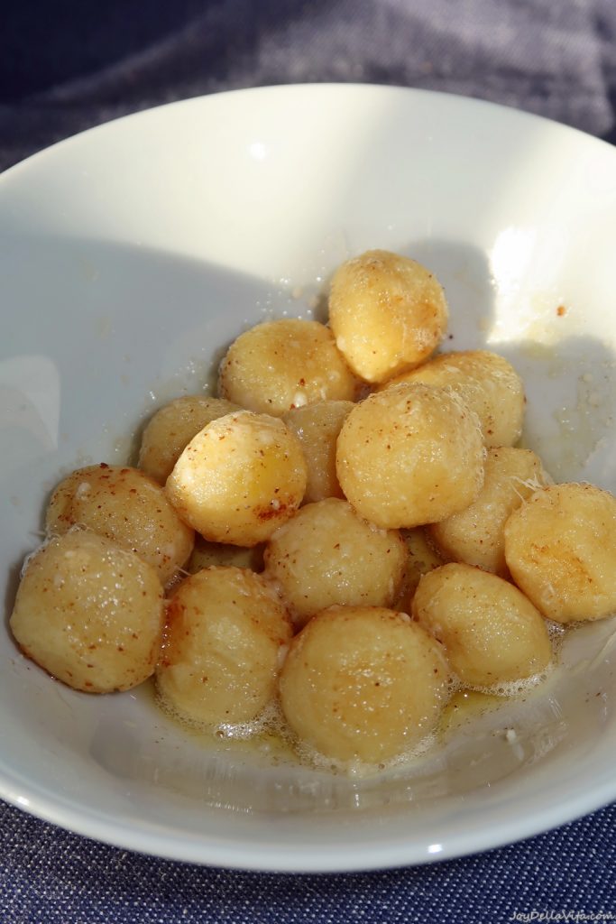 Delicious homemade Gnocchi di Verona with brown butter and parmesan cheese