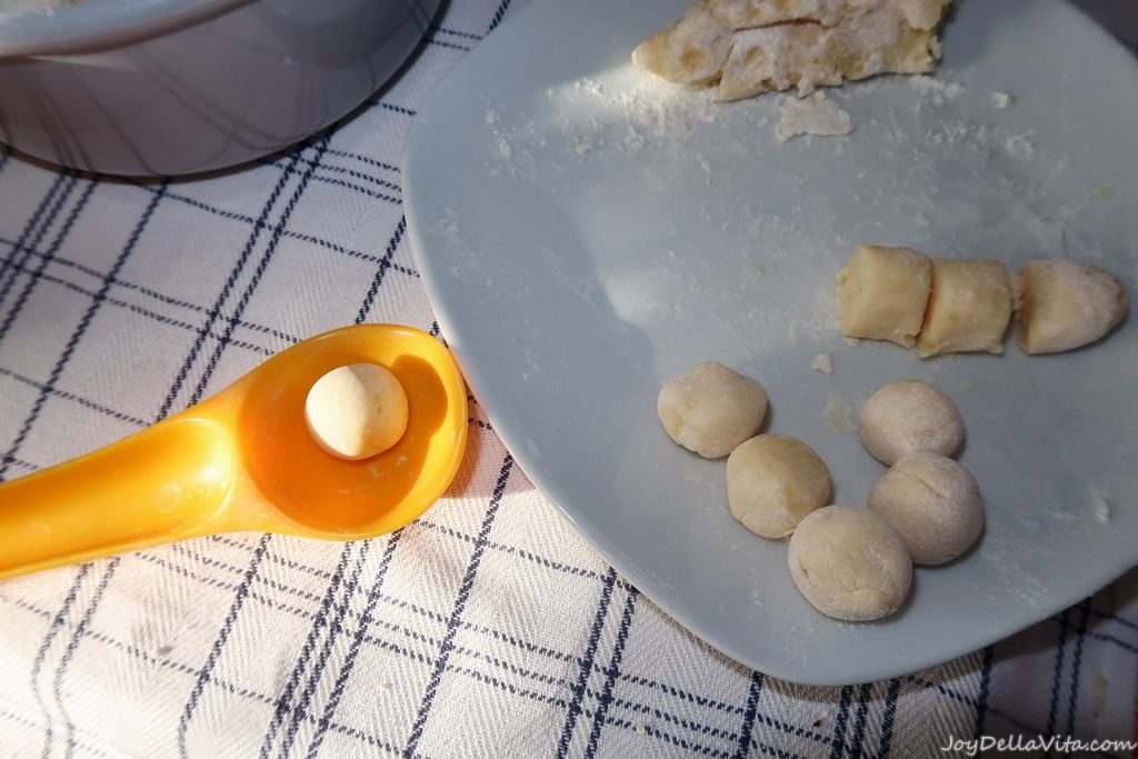 I made gnocchi balls, with the help of an Ice Cream Portioner