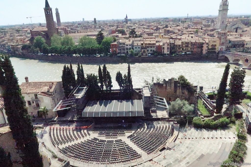Teatro Romano di Verona and Adige River Etsch as seen from the Archaeological Museum Verona