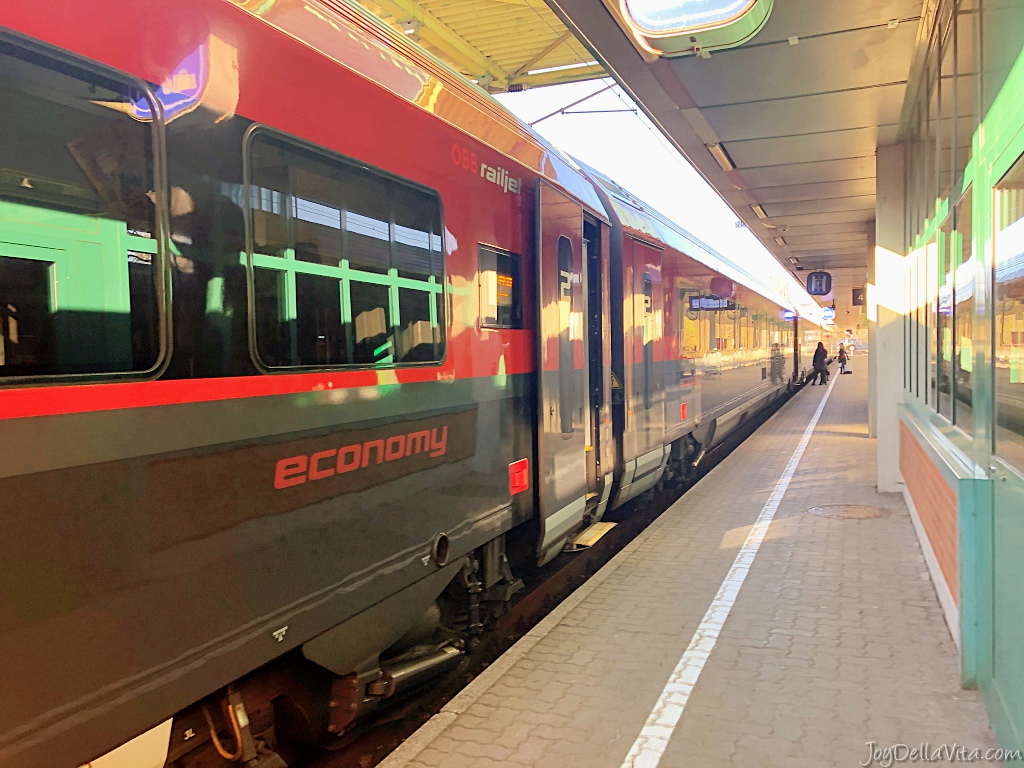 Travelling in ÖBB RailJet 2nd class economy in Austria from Bregenz to Innsbruck (Vorarlberg to Tyrol)