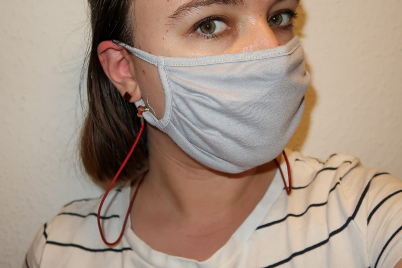 DIY: adding a strap to a reusable mask to wear as a chain between usage