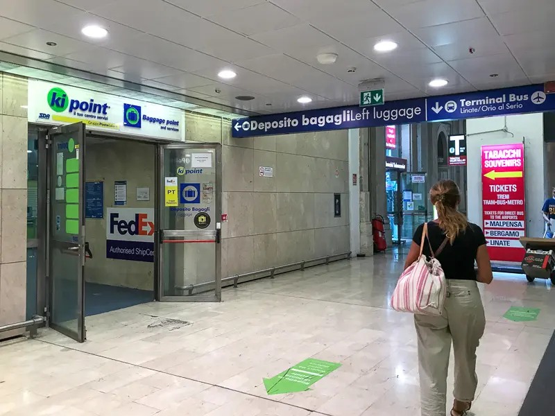 Luggage deposit at Milano centrale train station