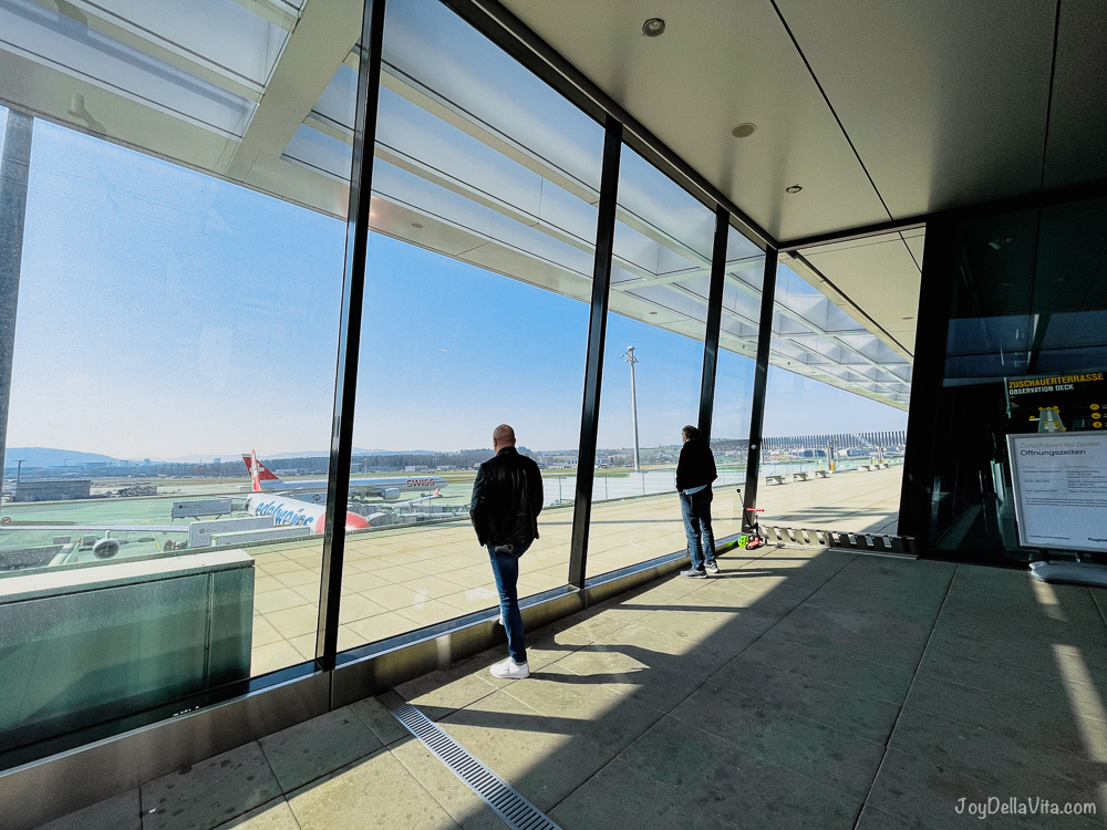 people standing at Observation Deck Zurich Airport