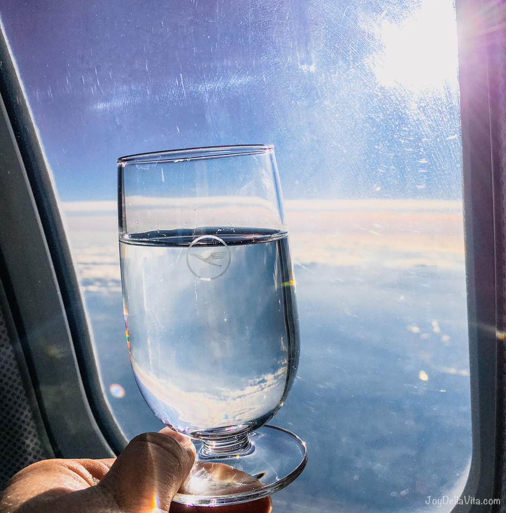 water Lufthansa business class window view