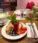 French toast with mascarpone and berry compote in Berlin