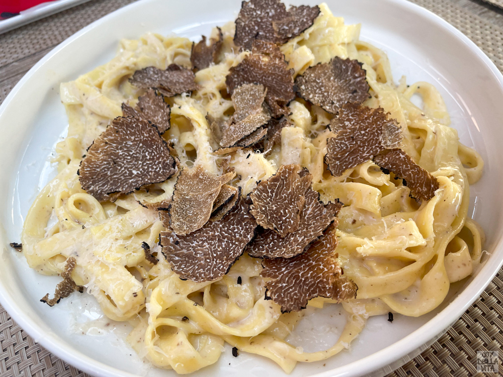 Tagliatelle with fresh Italian summer truffle