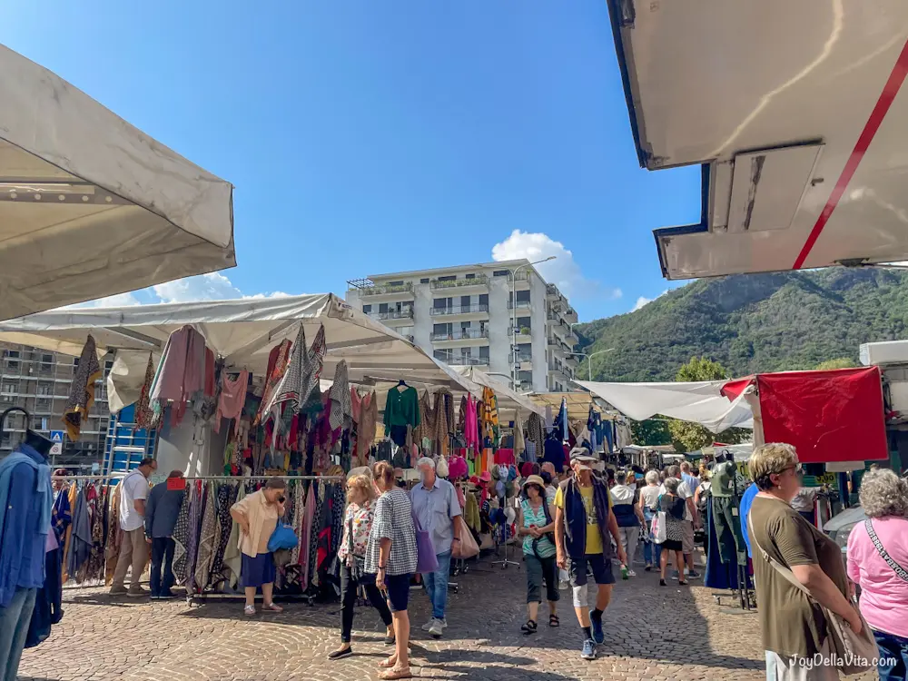 Market day in Como at Lake Como