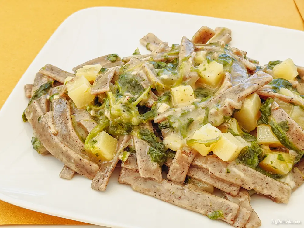 Recipe: Pizzoccheri traditional Pasta dish from Lombardy with buckwheat flour